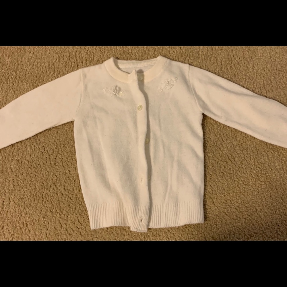 Vintage white baby sweater around 12 months